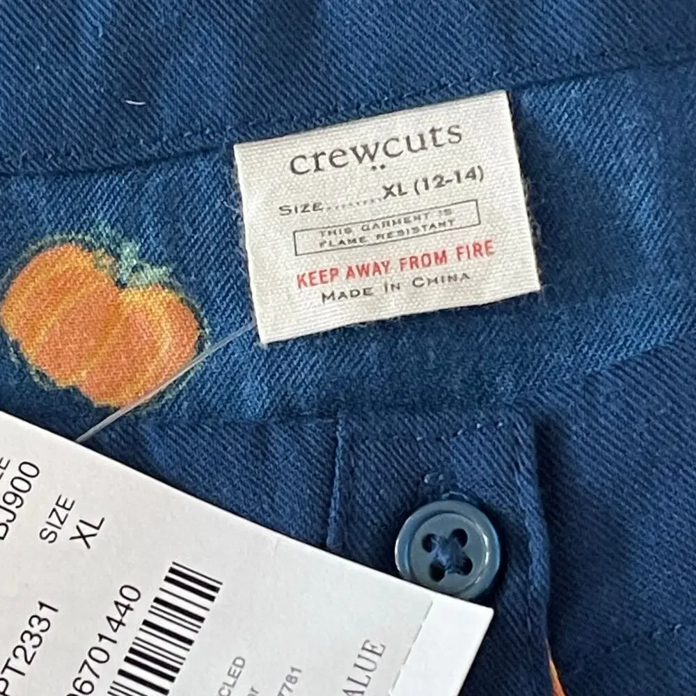 NWT J. Crew Blue Pumpkin Fall Nightdress Ruffles Girls Crewcuts Dress Size XL